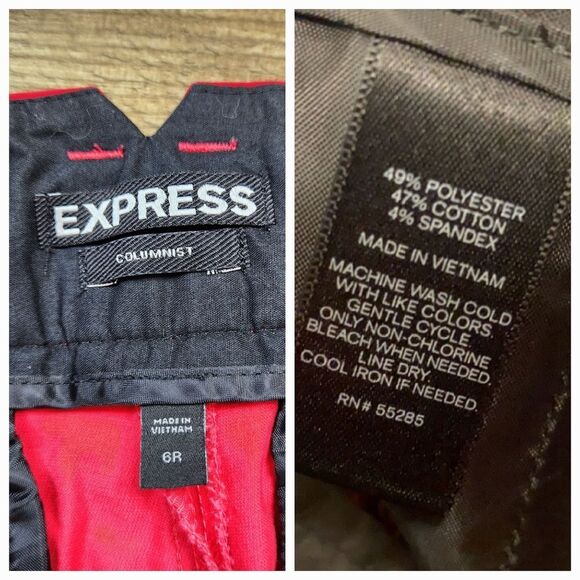 ☔️🐞Express Red Columnist Slim Flare Lowrise Pants Size 6 - Picture 10 of 10